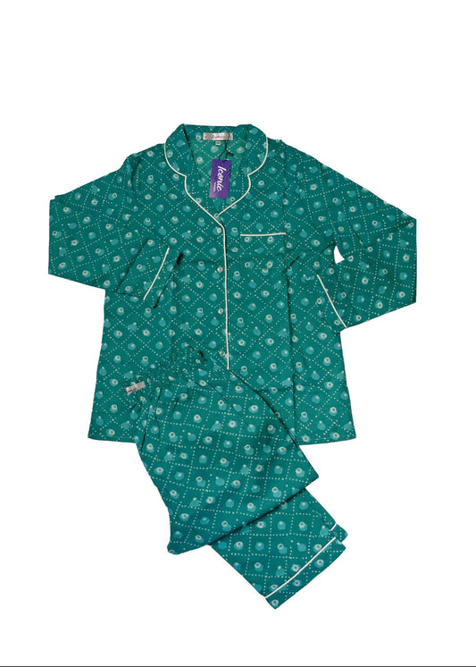 Long PJ Set in Jade Spots