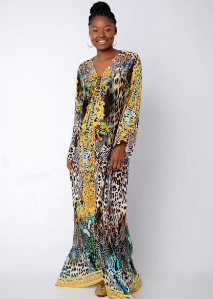 Angelica Dress in Green Safari