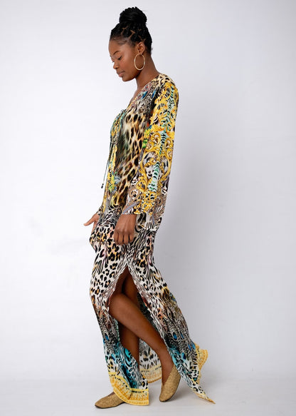 Angelica Dress in Green Safari