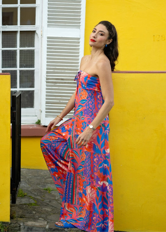 Carmen Playsuit in Sunset Botanica