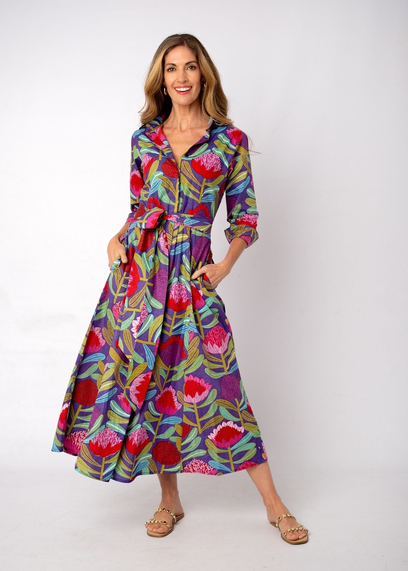 Marigold Dress in Protea Tapestry