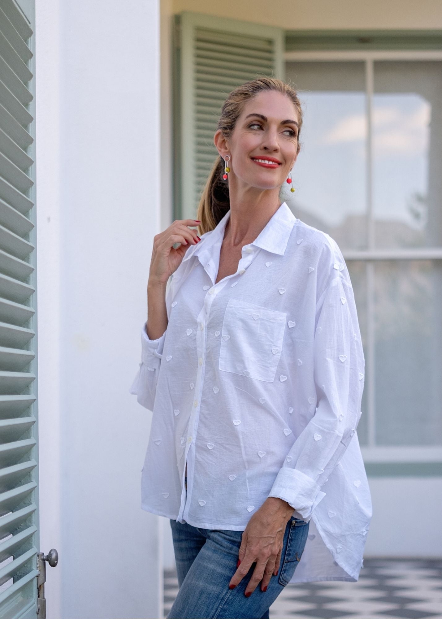 Fleur Shirt in Hearts in a Flutter