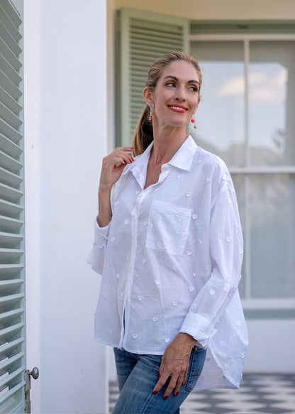 Fleur Shirt in Hearts in a Flutter