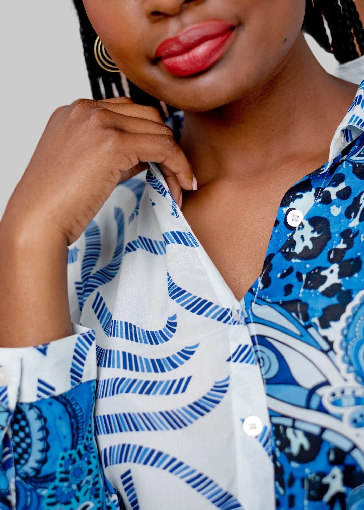 Fusion Pants Suit, Blue and White