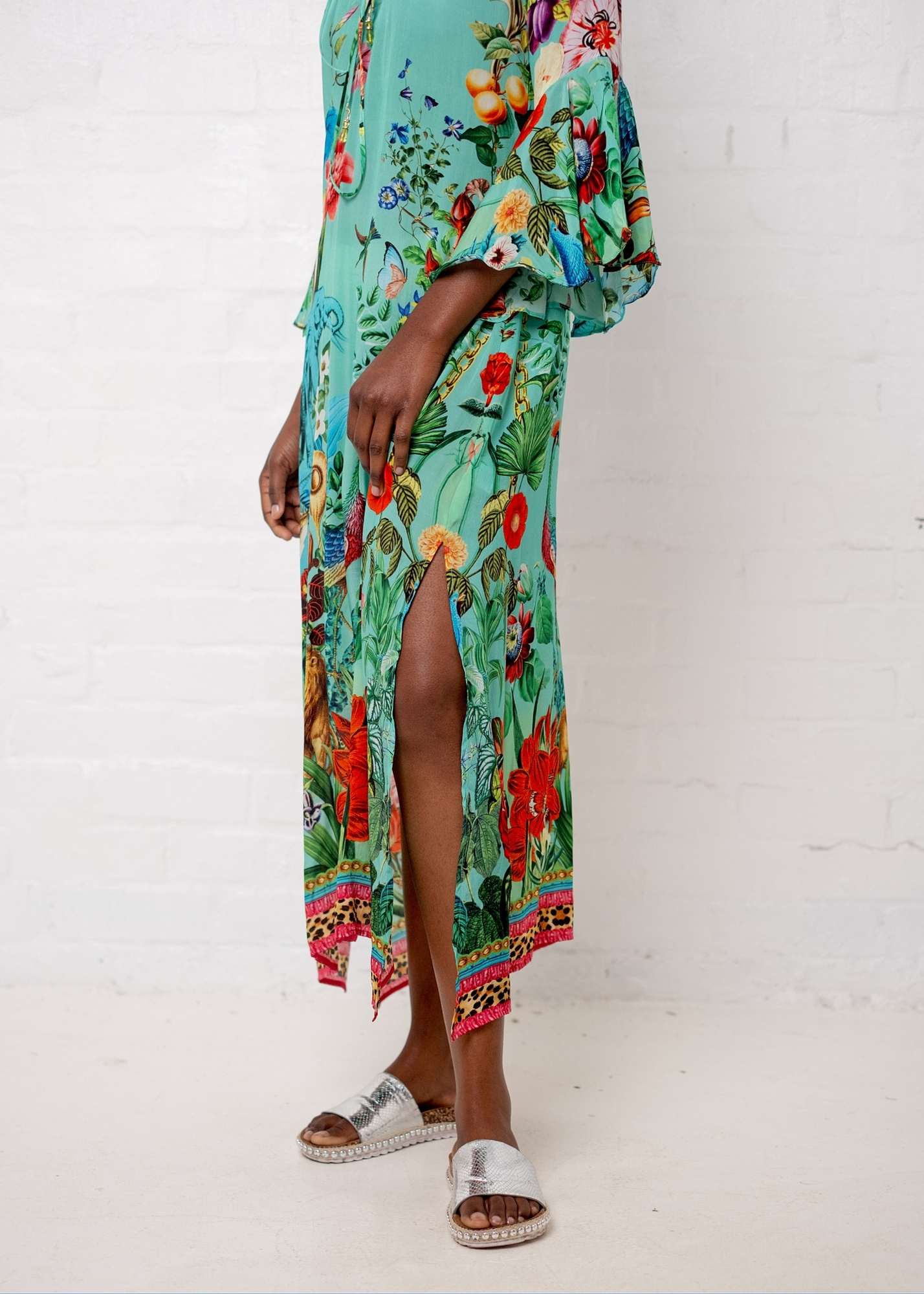 Angelica Dress in Seagreen Elephant