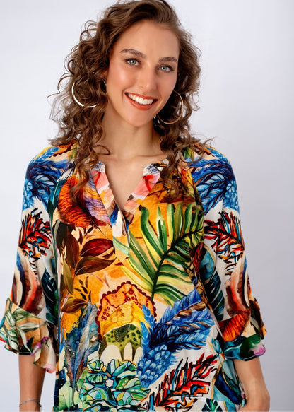Jubilee Dress in Harvest Leaves