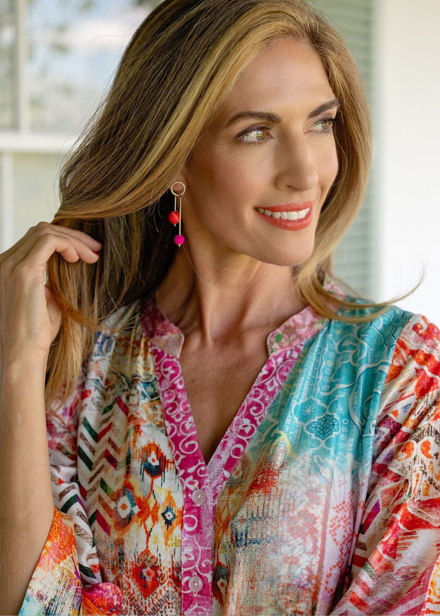 Amalfi Dress in Pink Mosaic