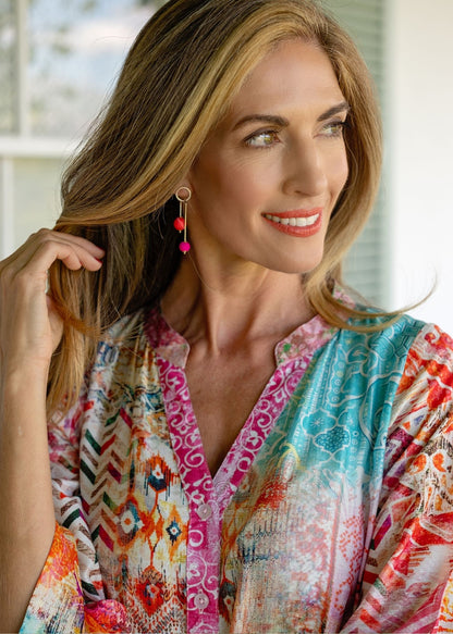 Amalfi Dress in Pink Mosaic