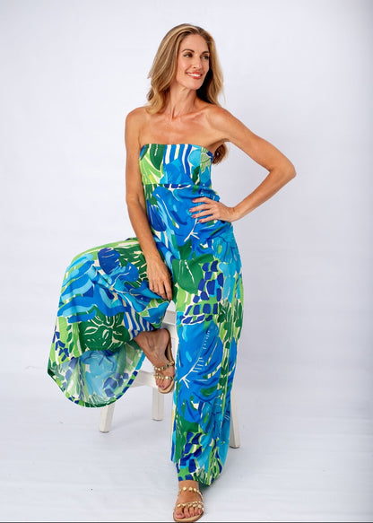 Carmen Playsuit in Botanic Tide