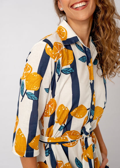 Betty Button in Citrus Stripe