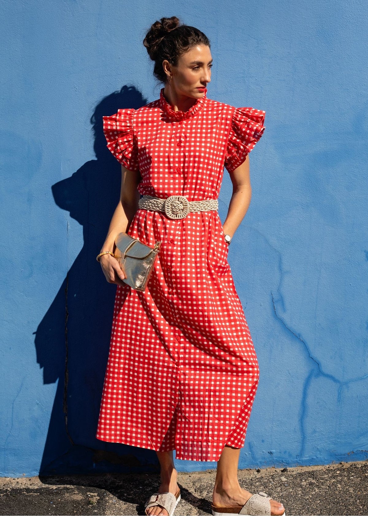 Alice Dress in Red and White Gingham