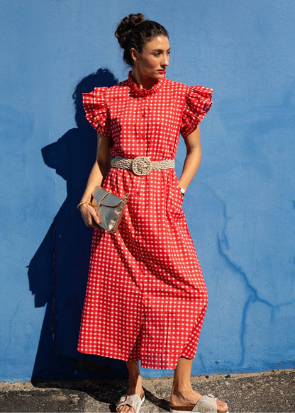 Alice Dress in Red and White Gingham