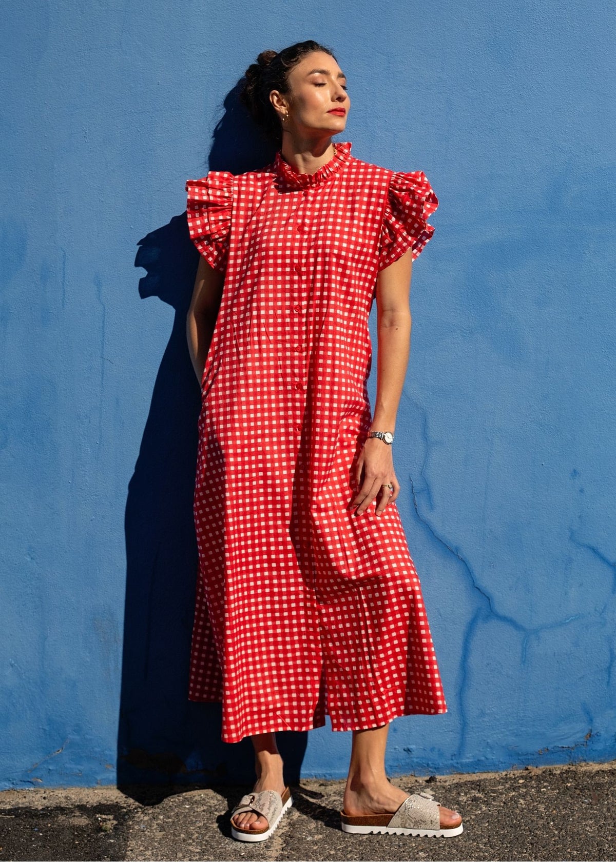 Alice Dress in Red and White Gingham