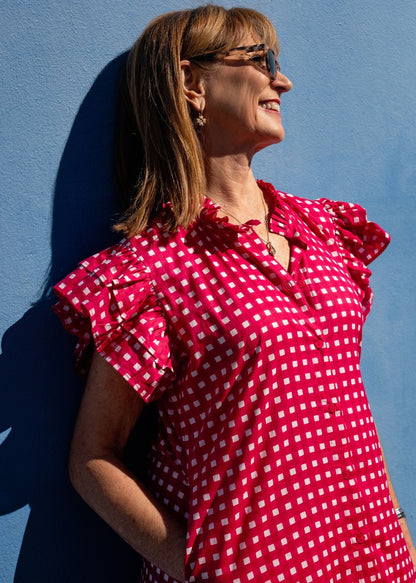 Alice Dress in Pink and White Gingham
