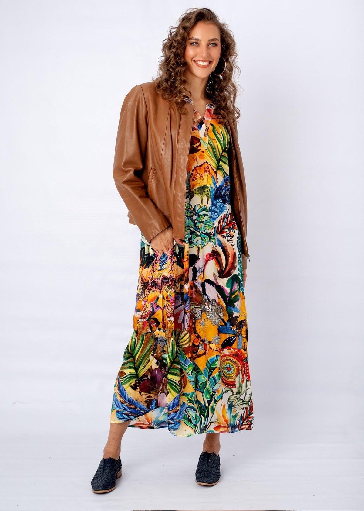 Jubilee Dress in Harvest Leaves