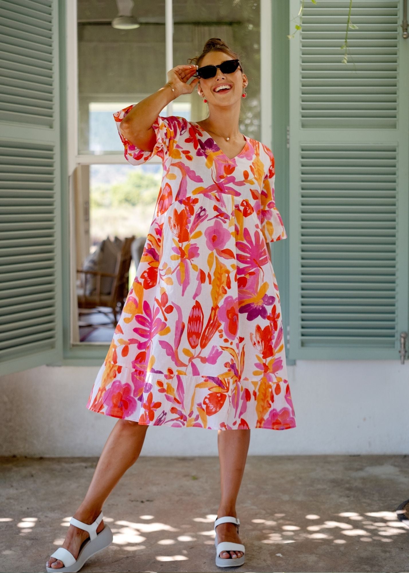 Vera Dress in Pink Splash