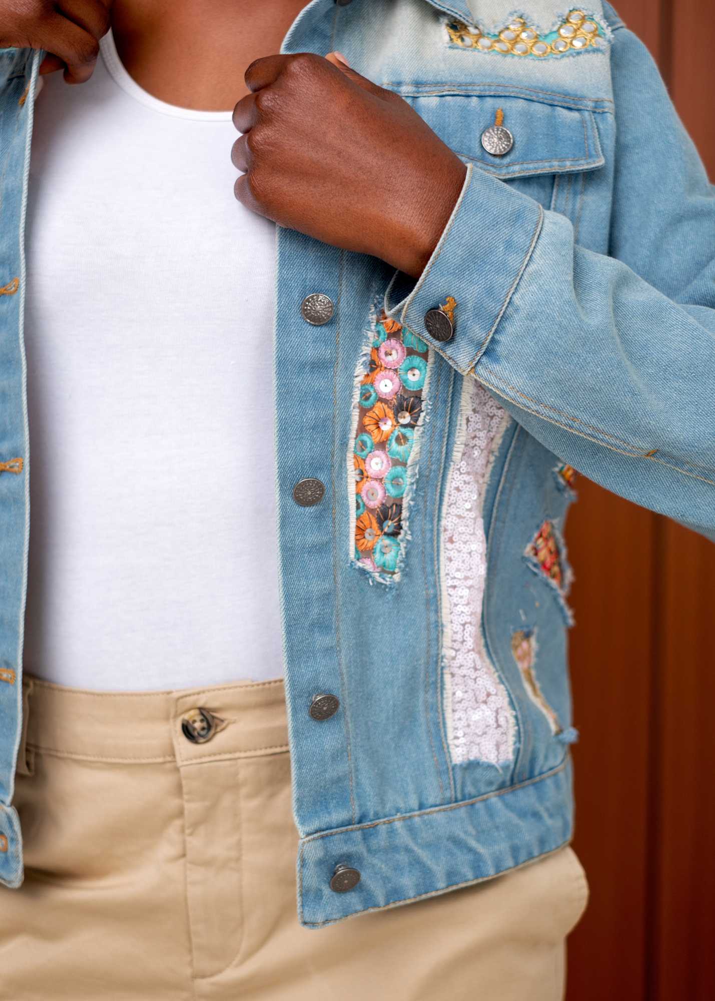 Denise Denim Jacket in Bling