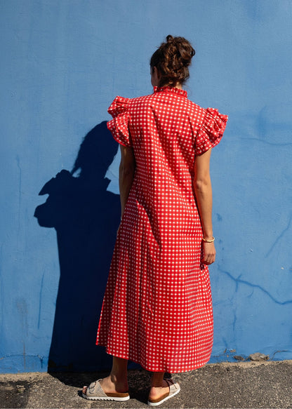 Alice Dress in Red and White Gingham