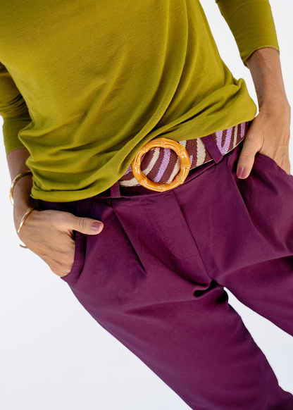 Venetian Cropped Pants in Maroon