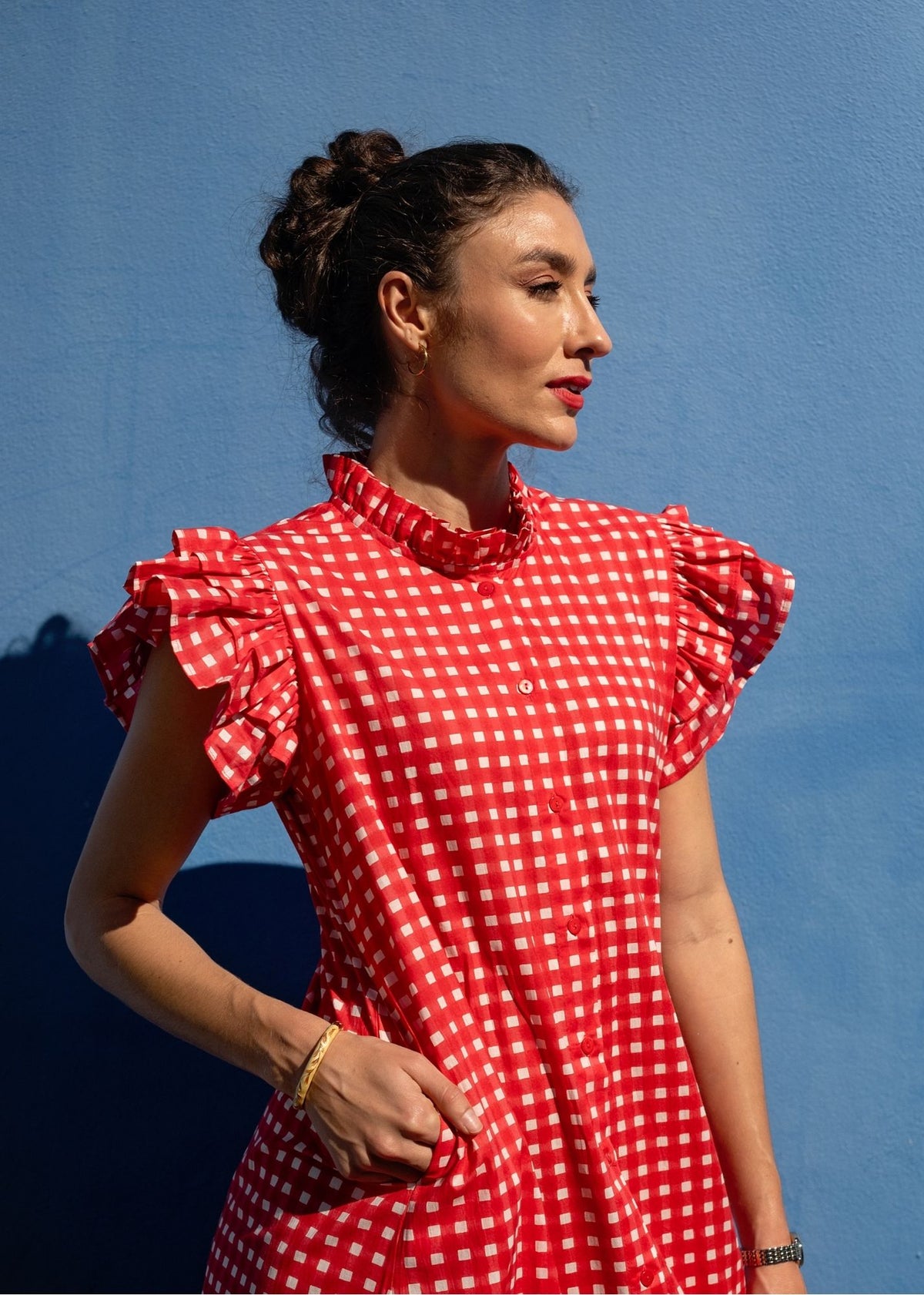 Alice Dress in Red and White Gingham