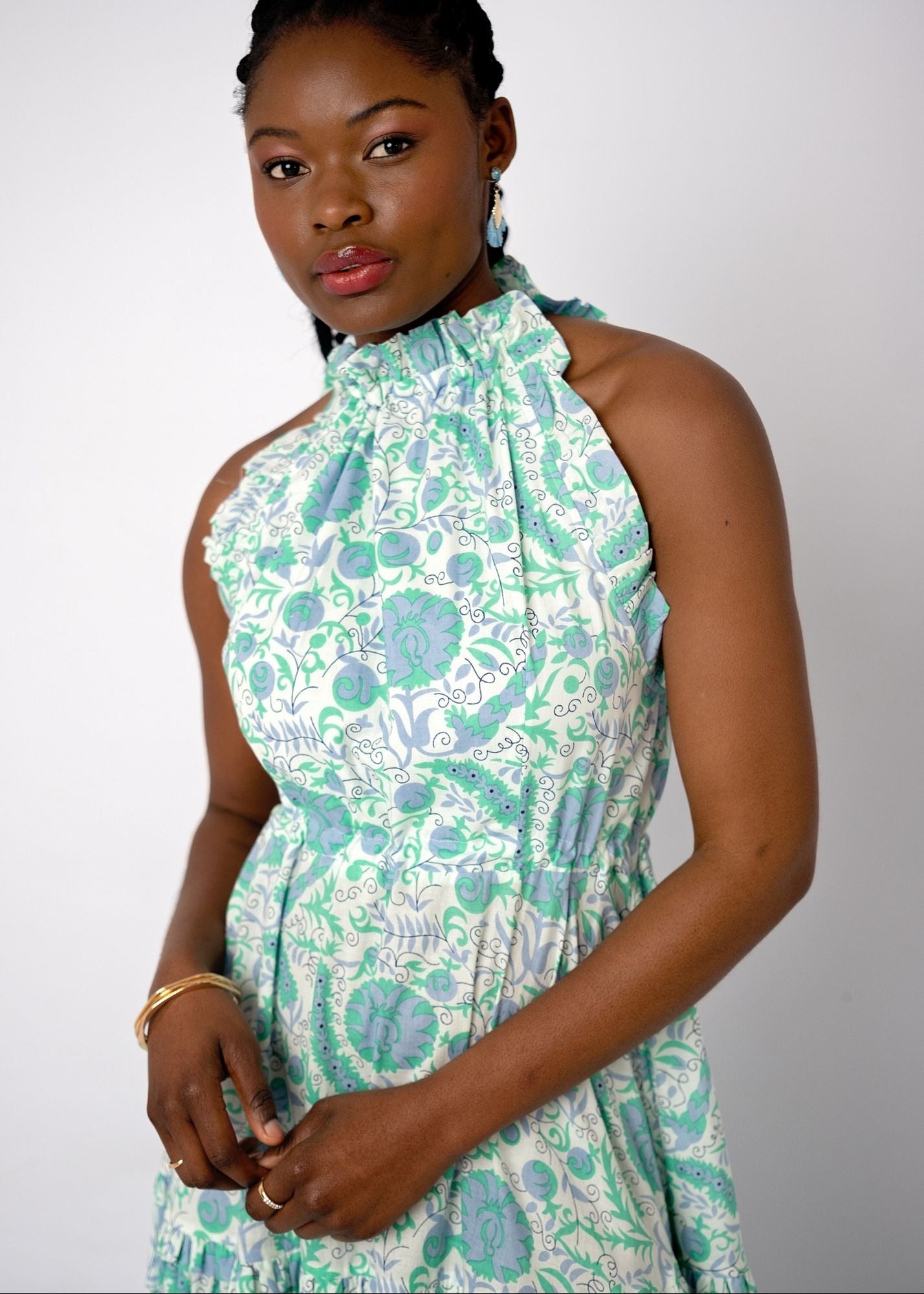 Zola Tiered Dress in Fresh Mint