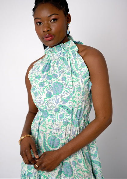 Zola Tiered Dress in Fresh Mint