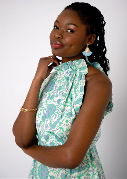Zola Tiered Dress in Fresh Mint