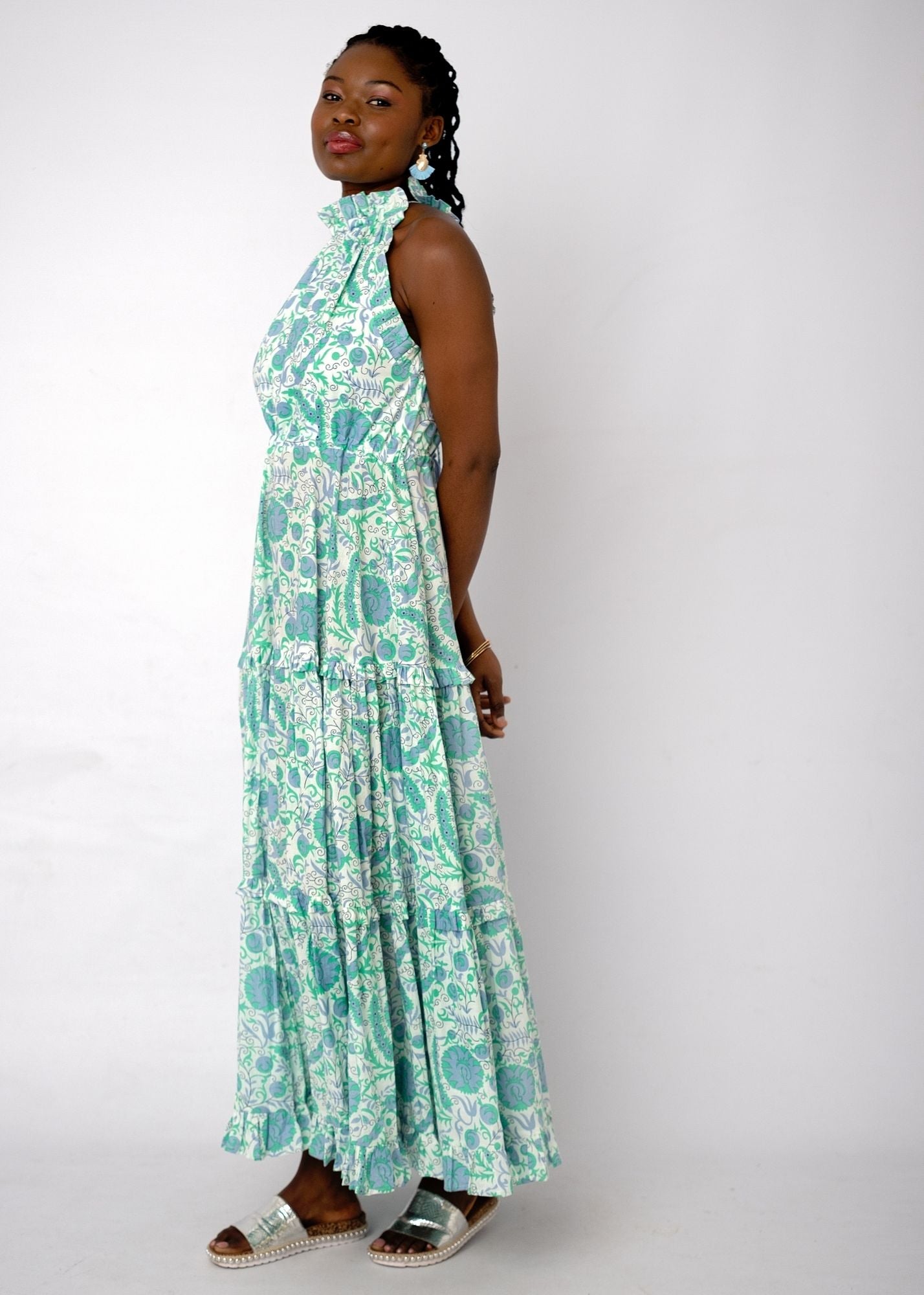 Zola Tiered Dress in Fresh Mint