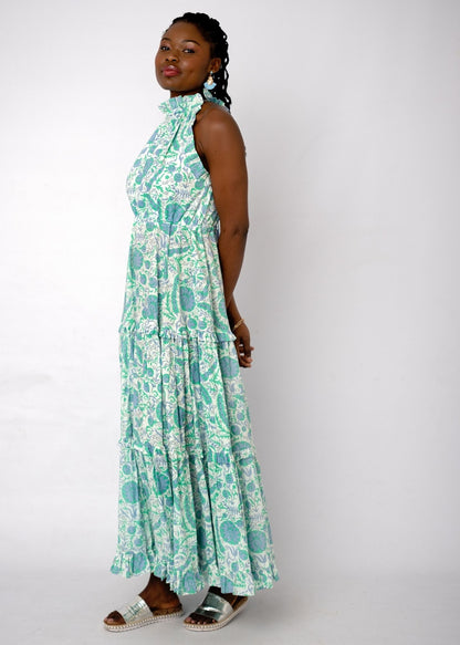 Zola Tiered Dress in Fresh Mint