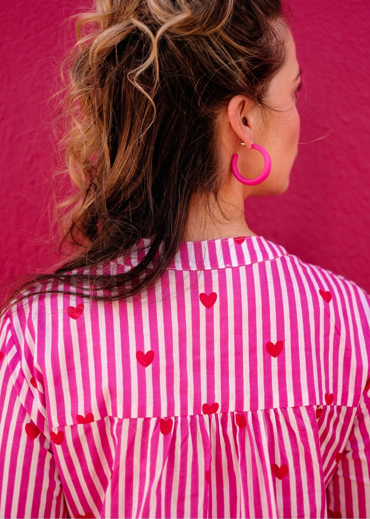Lee-Ann Dress in Flamingo Hearts