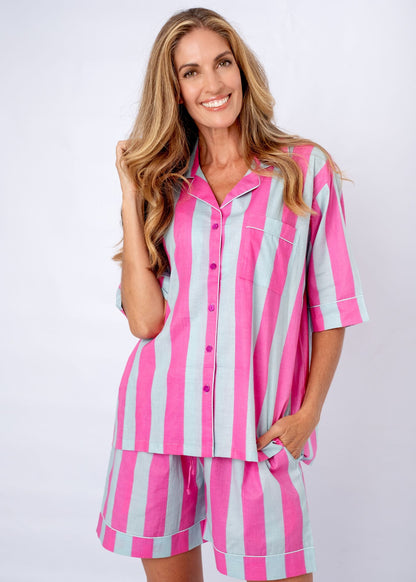PJ Set Short Sleeve Short Pants in Cupid’s Stripe