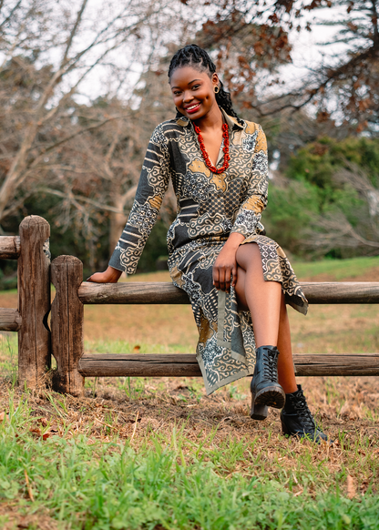 The Emma Shirt Dress in Terra Mosaic