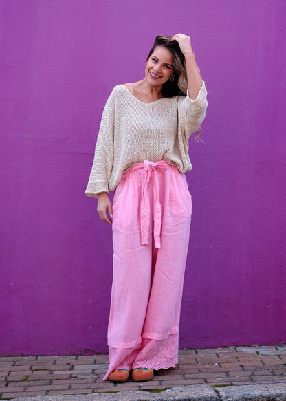 Riviera Summer Knit Top in Timeless Cream
