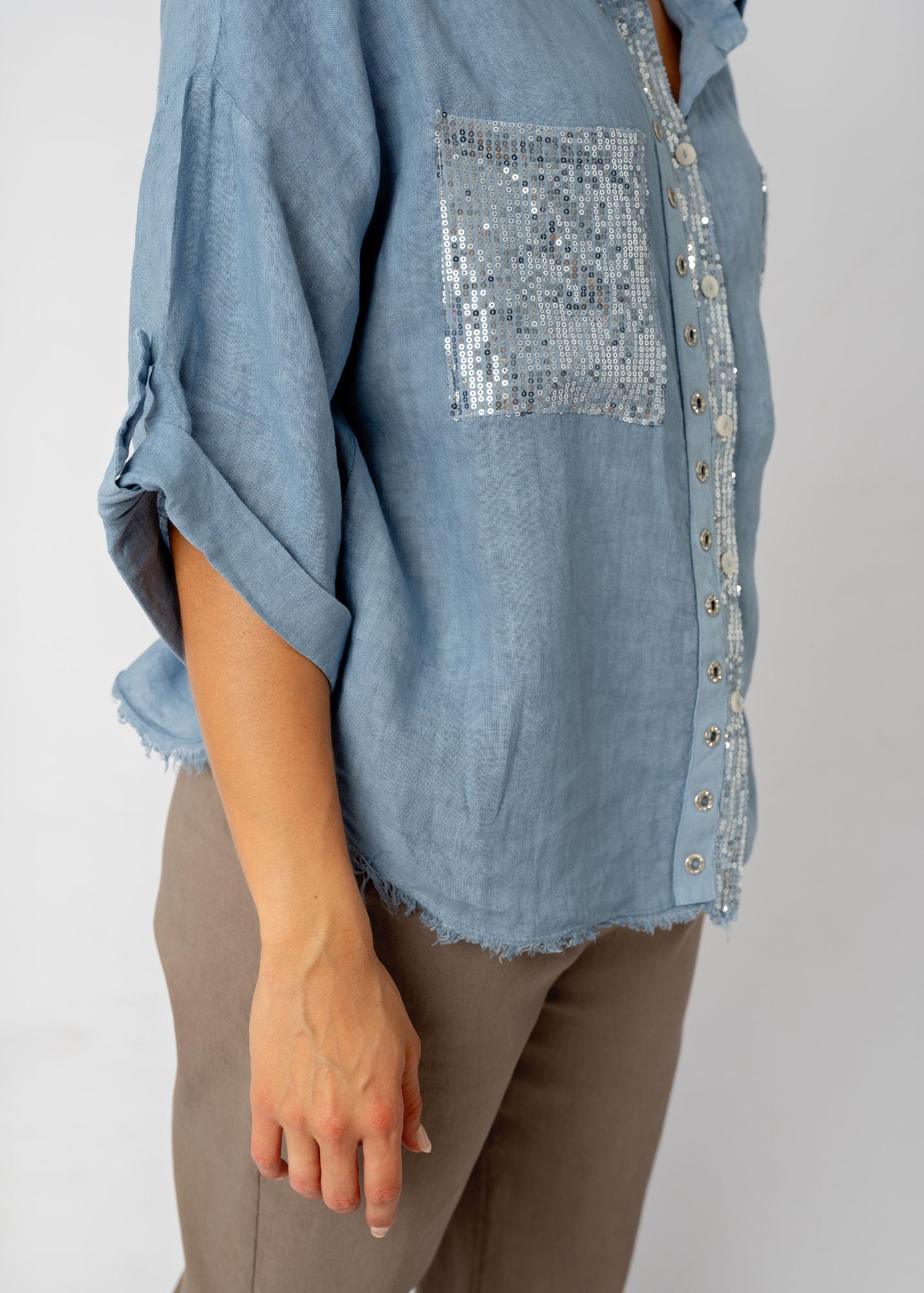 The Bling Blouse in Cowgirl Denim