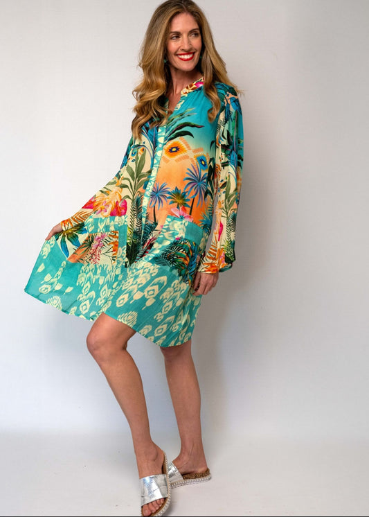 Amalfi Dress in Tropical Sunset