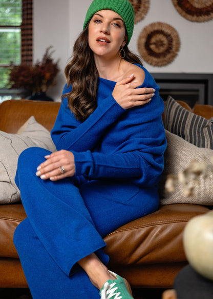 Urban Cozi Knit Pants in Cobalt Blue