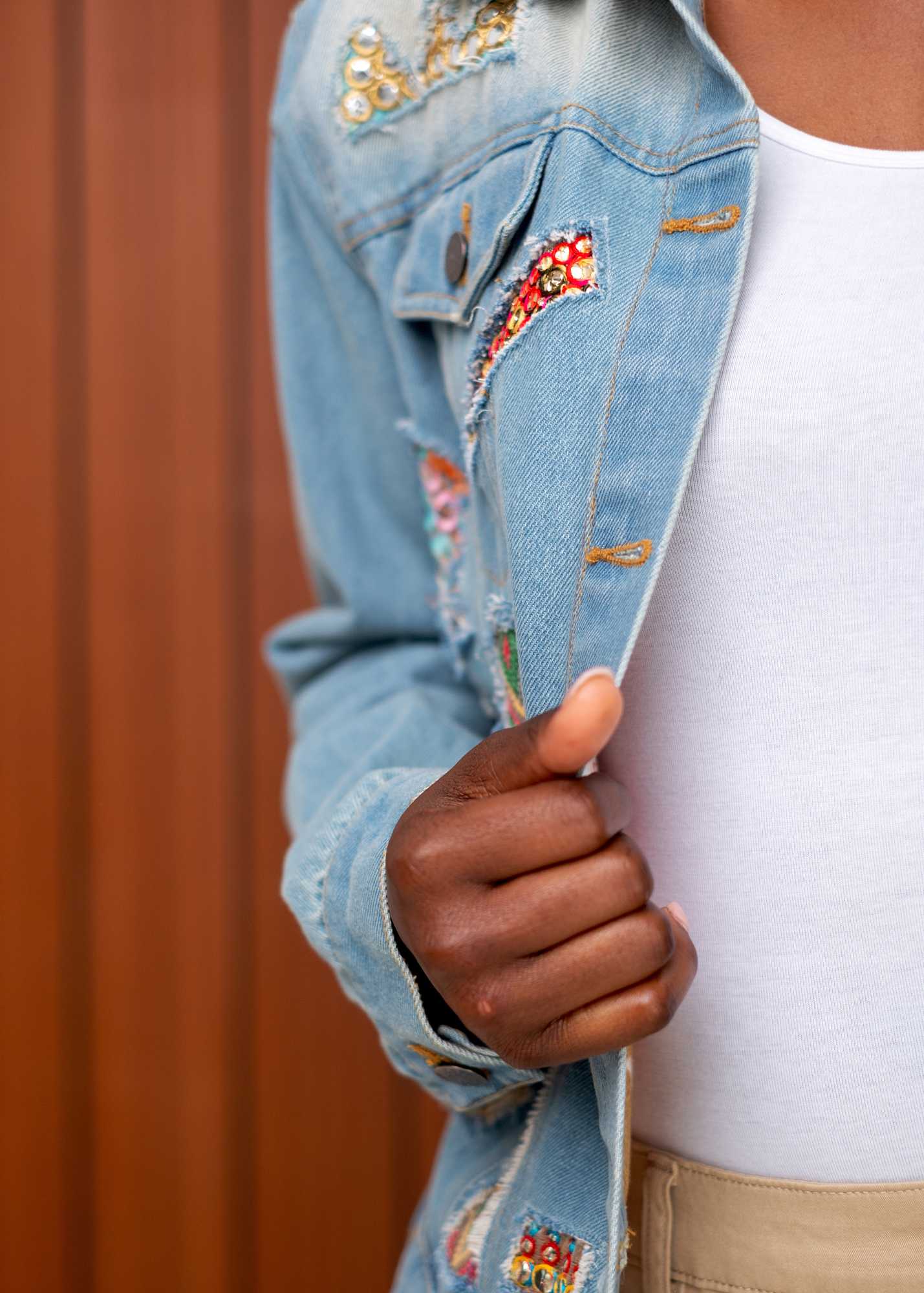 Denise Denim Jacket in Bling