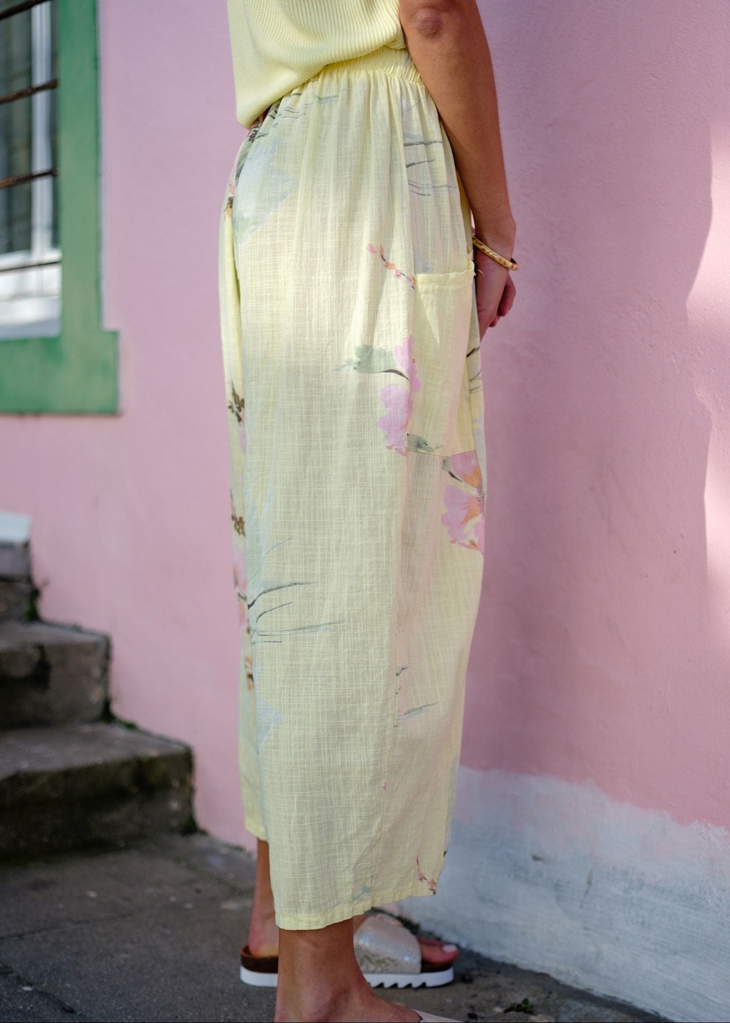 Lino 100% Linen Pants in Yellow Heirloom