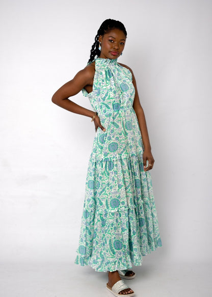 Zola Tiered Dress in Fresh Mint
