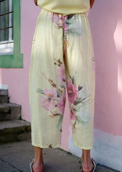 Lino 100% Linen Pants in Yellow Heirloom