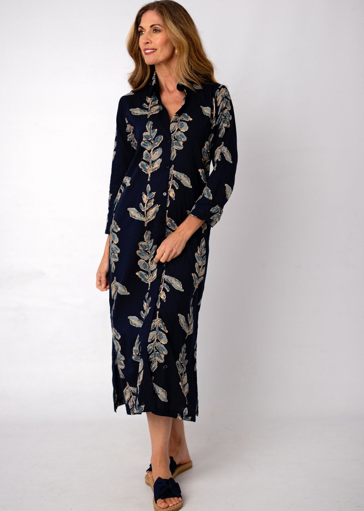 Emma Shirt Dress in Navy