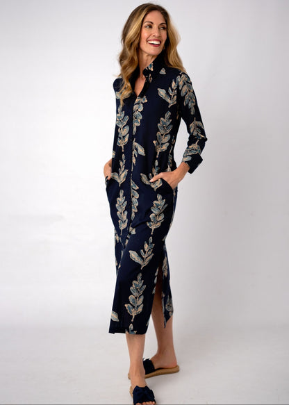 Emma Shirt Dress in Navy