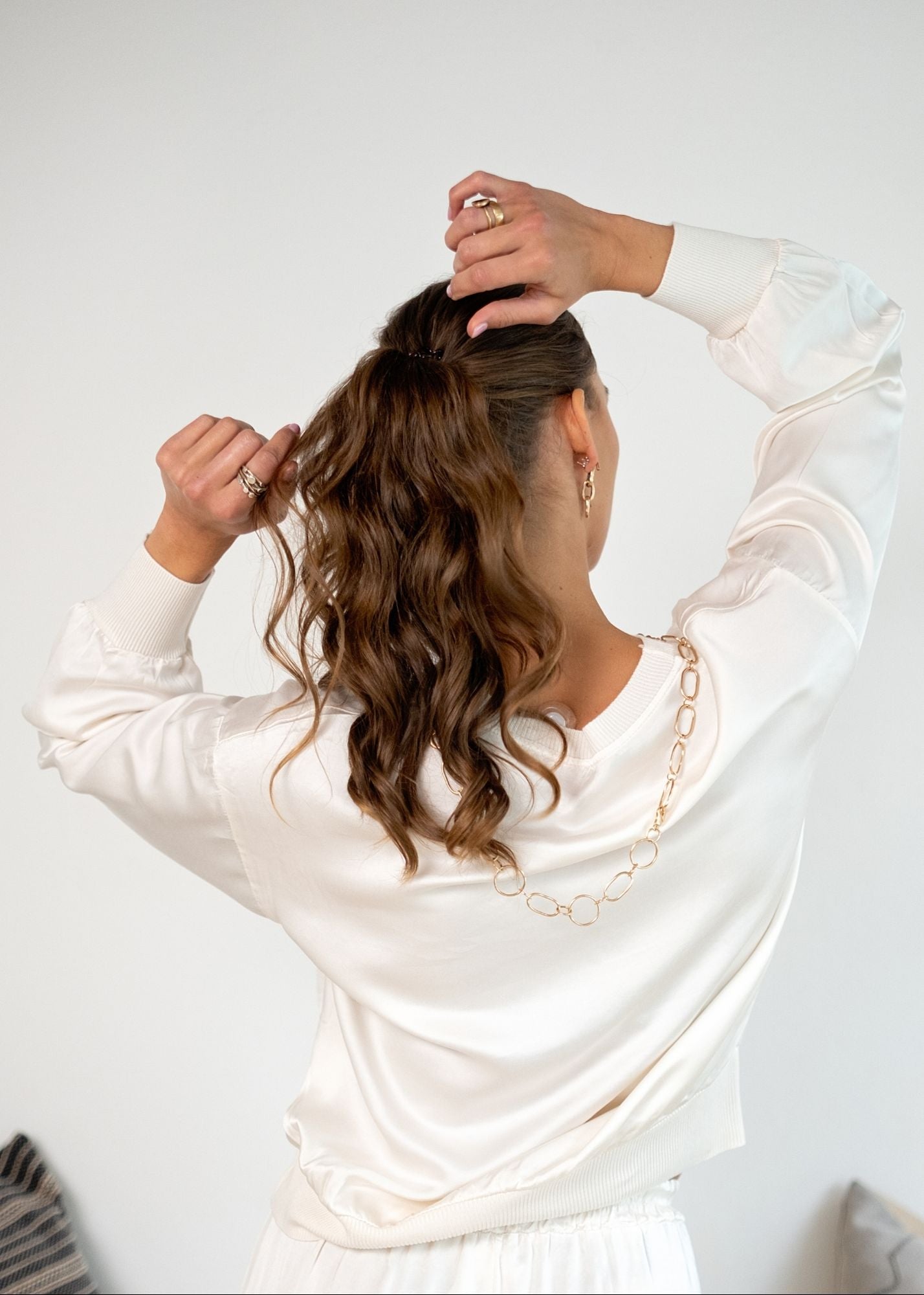 Lila  Bomber Jacket in Viscose Silk Blend in Cream
