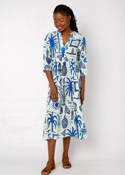 Lee-Ann pleated dress Long, Greek Islands