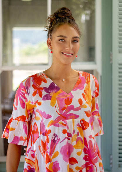 Vera Dress in Pink Splash