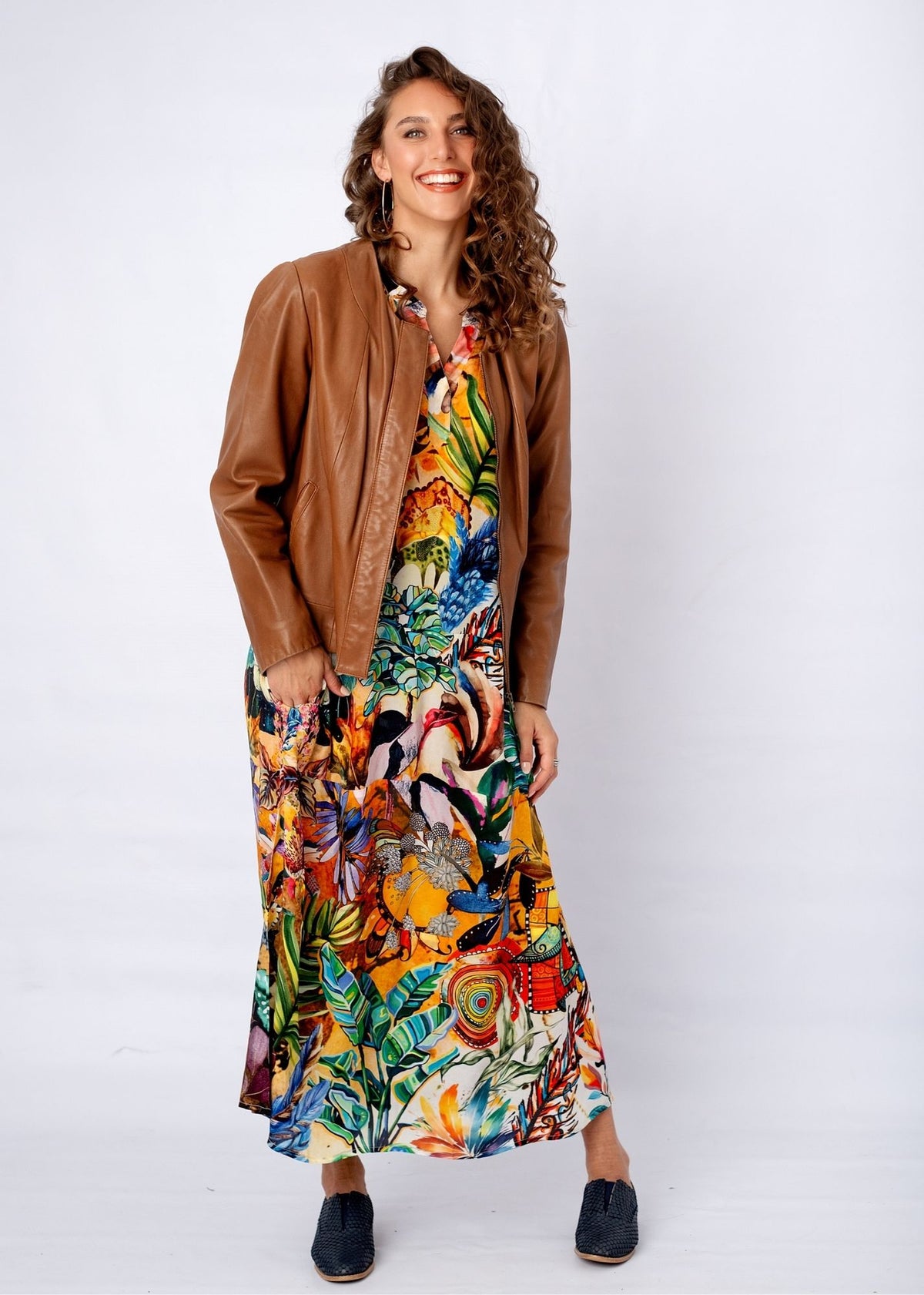 Jubilee Dress in Harvest Leaves