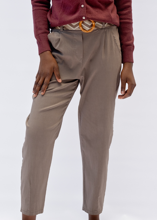 Venetian Cropped Pants in Dark Taupe