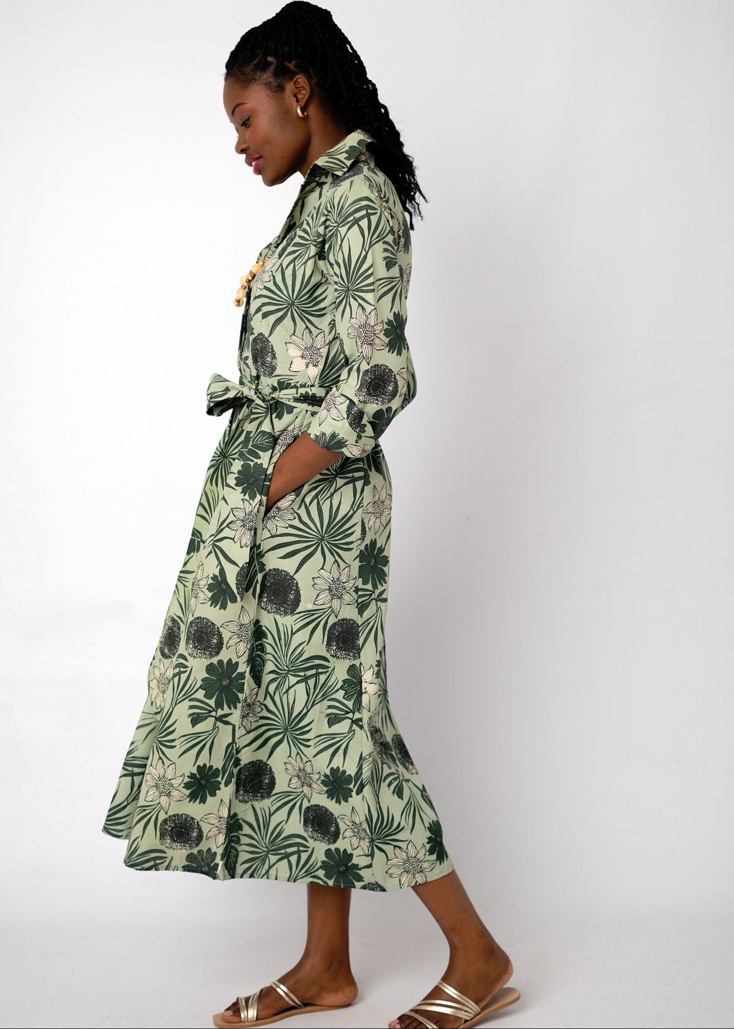 Marigold dress Green Bloom