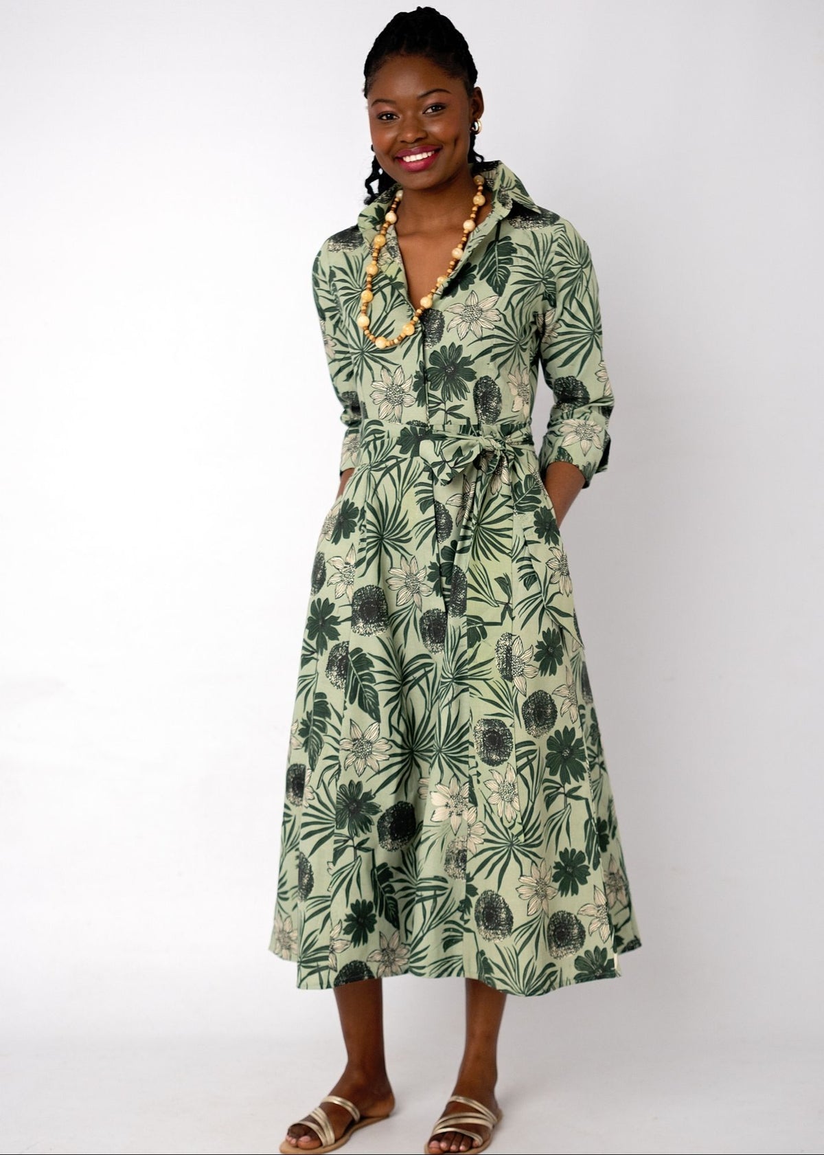 Marigold dress Green Bloom