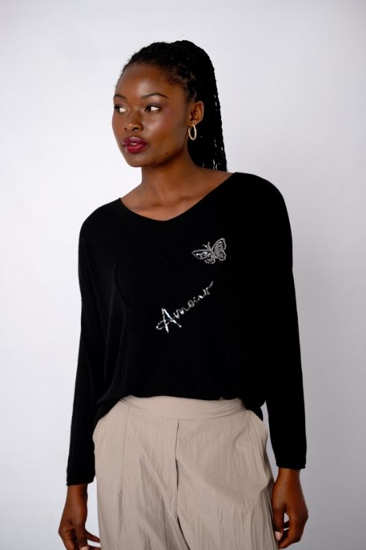 Amour Butterfly knit in Black